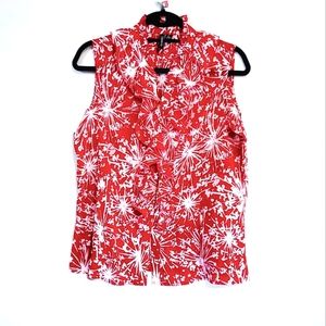Relativity sleeveless Red and White top.